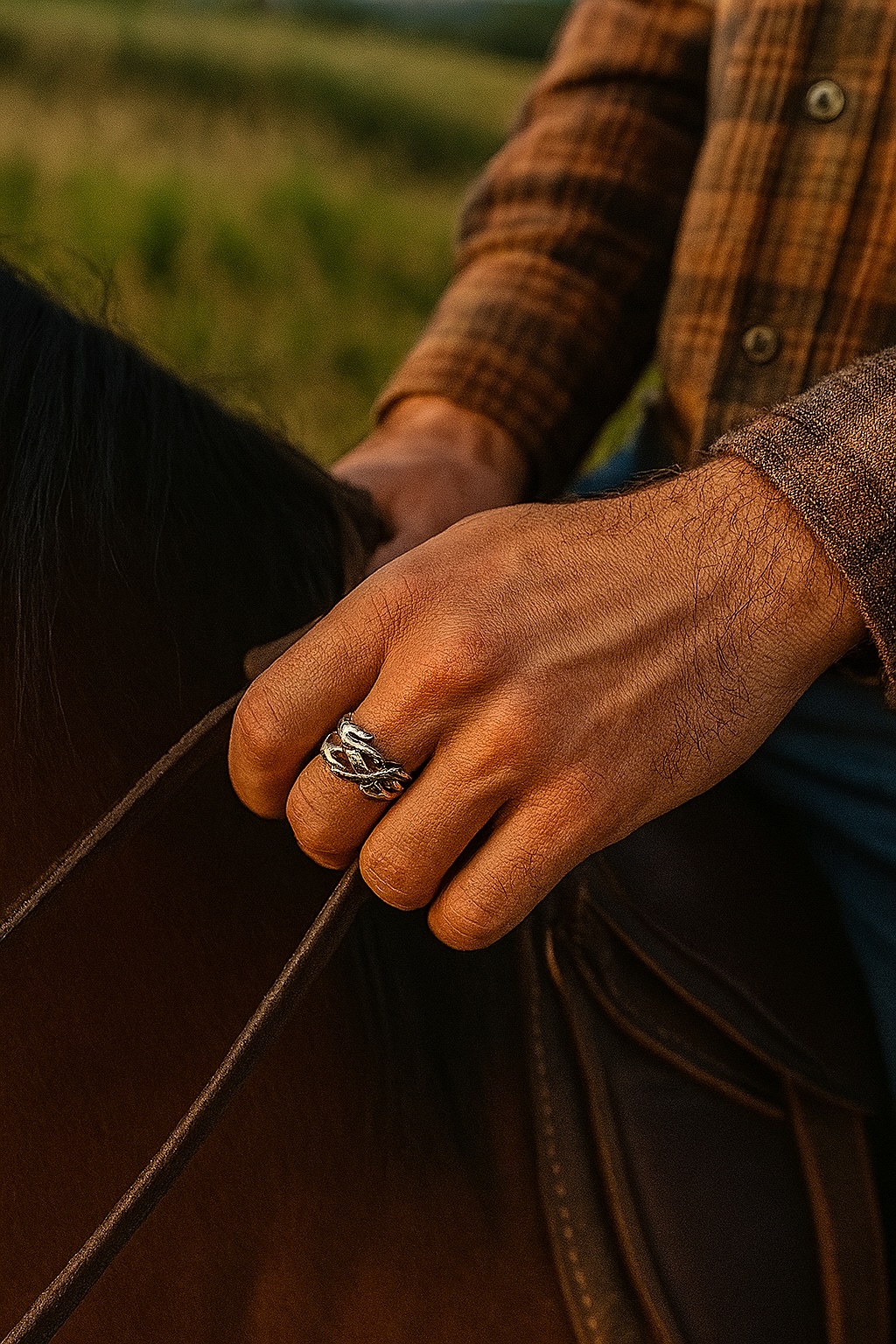 Men’s gothic thorn band stainless steel ring